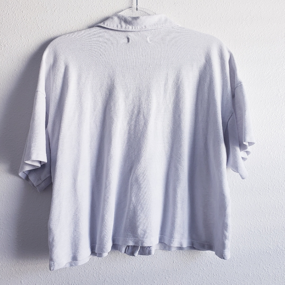 Madewell Textured Cropped Button Down Blouse Top - Picture 5 of 7